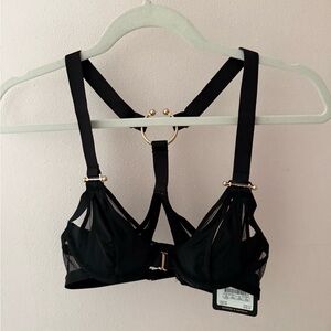 Honey Birdette Black Mesh Strappy Bra